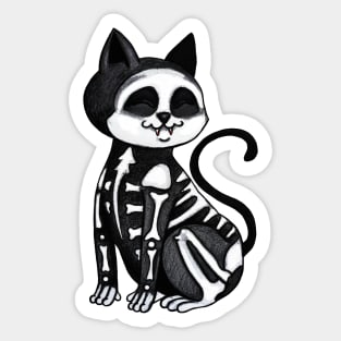 Scheleton costumed cat Sticker